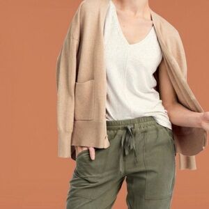 Cabi 3816 Small Mini Stripe V-Neck Sleeveless Tank Top Lightweight White Gray